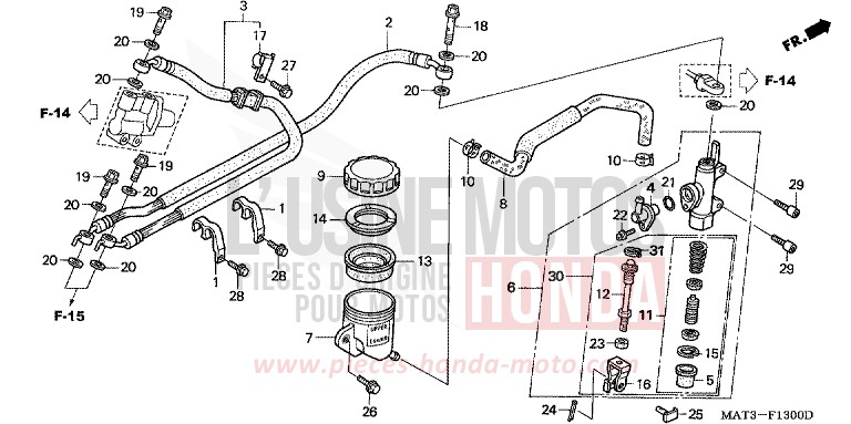 RR. BRAKE MASTER CYLINDER for Super Blackbird CANDY PHOENIX BLUE (PB284) from 1999